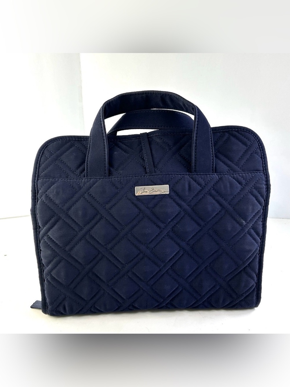 Vera Bradley Navy Blue Hanging Organizer Cosmetic Bag Foldable Travel Ready me